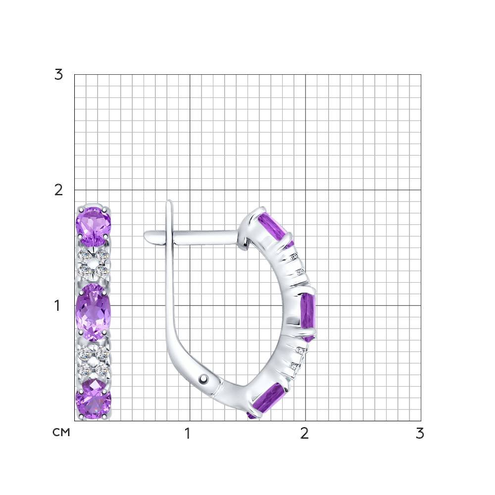 Cercei din argint  cu pietre Cubic Zirconia Incolor, Ametist