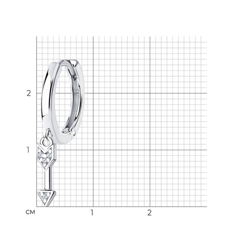 Cercel din argint  cu pietre Cubic Zirconia Incolor