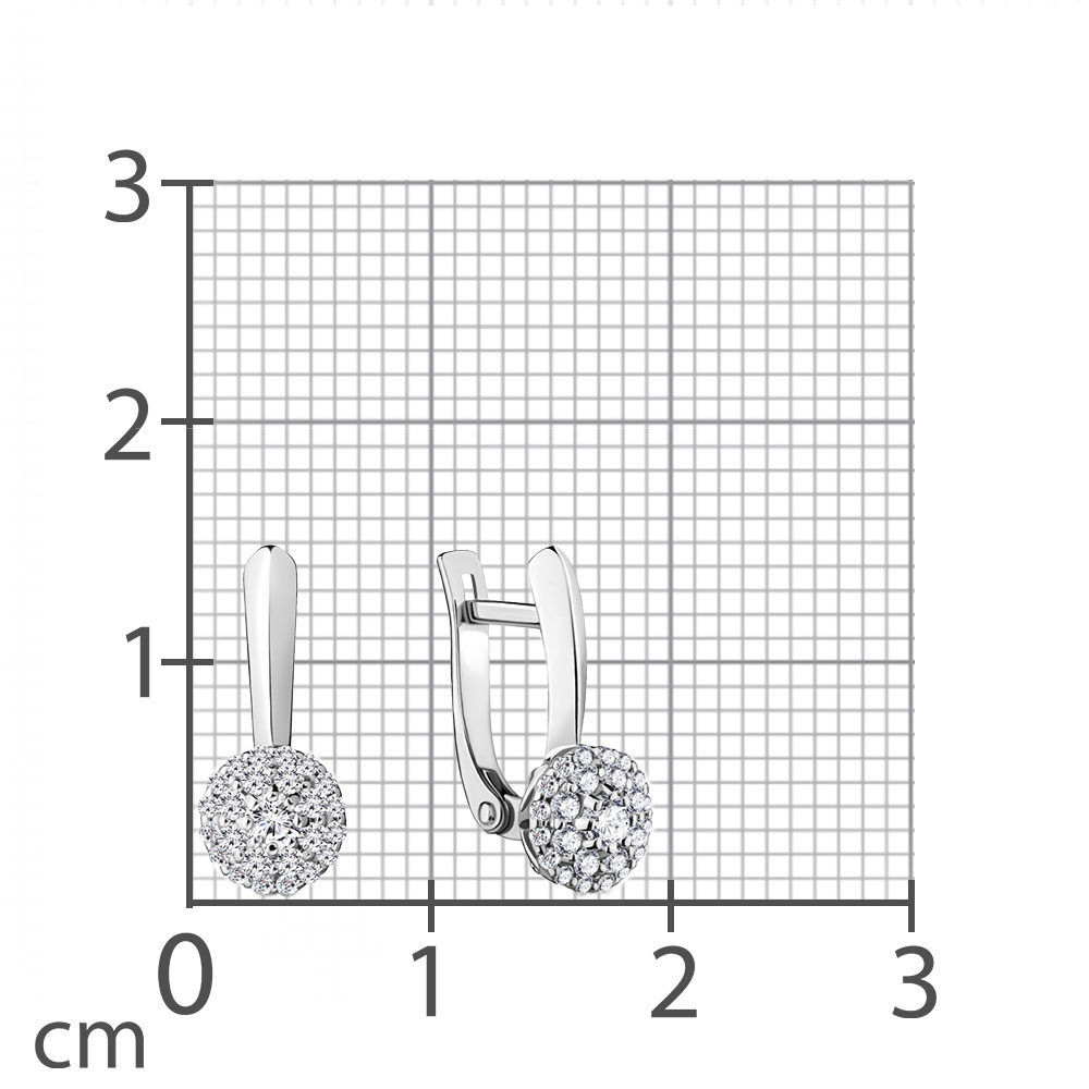 Серьги из белого золота с камнями Бриллиант