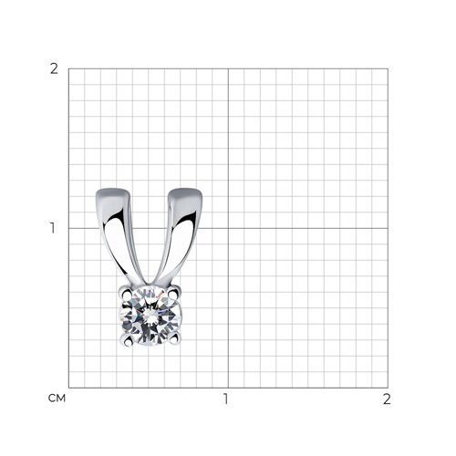 Pandantiv din argint  cu pietre Cubic Zirconia Incolor