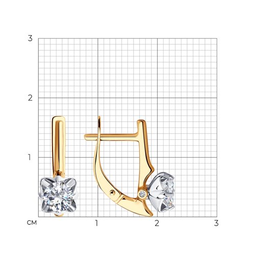 Cercei din aur roșu cu pietre Cubic Zirconia Incolor, Swarovski