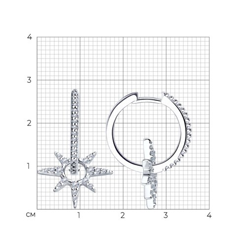 Cercei Creole din argint  cu pietre Cubic Zirconia Incolor