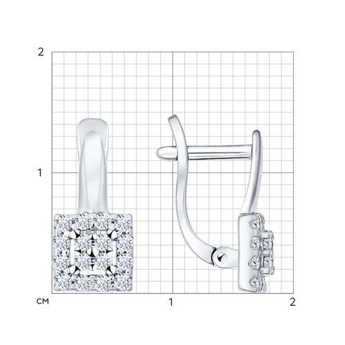 Cercei din argint  cu pietre Cubic Zirconia Incolor