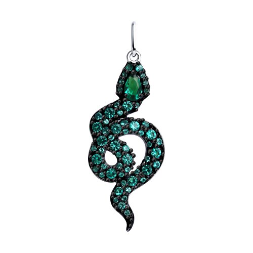 Pandantiv din argint  cu pietre Cubic Zirconia Verde