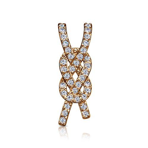 Pandantiv din aur roșu cu pietre Cubic Zirconia Incolor