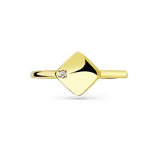 Inel din aur galben cu pietre Cubic Zirconia Incolor