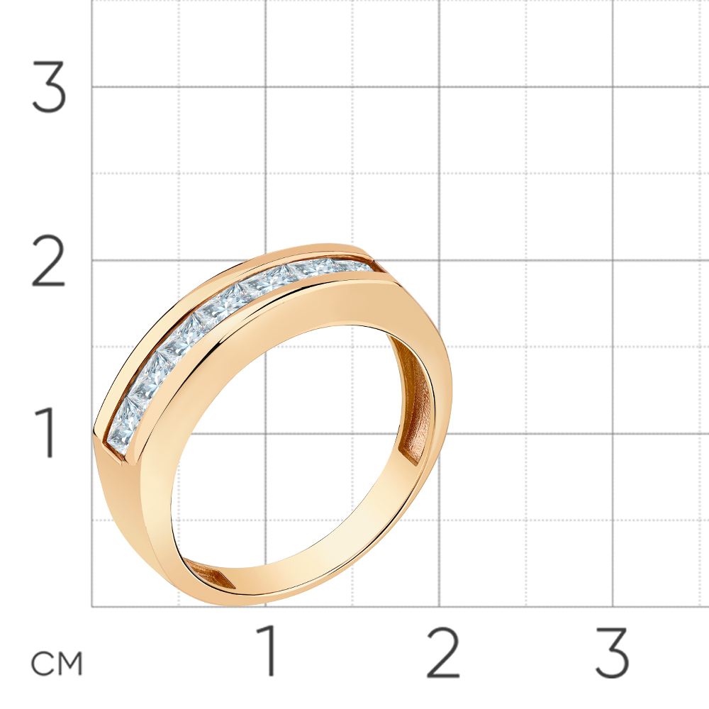 Inel din aur roșu cu pietre Cubic Zirconia Incolor