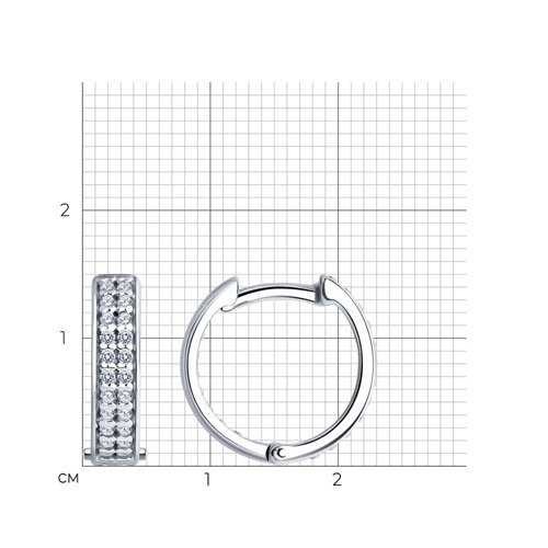 Cercei Creole din argint  cu pietre Cubic Zirconia Incolor