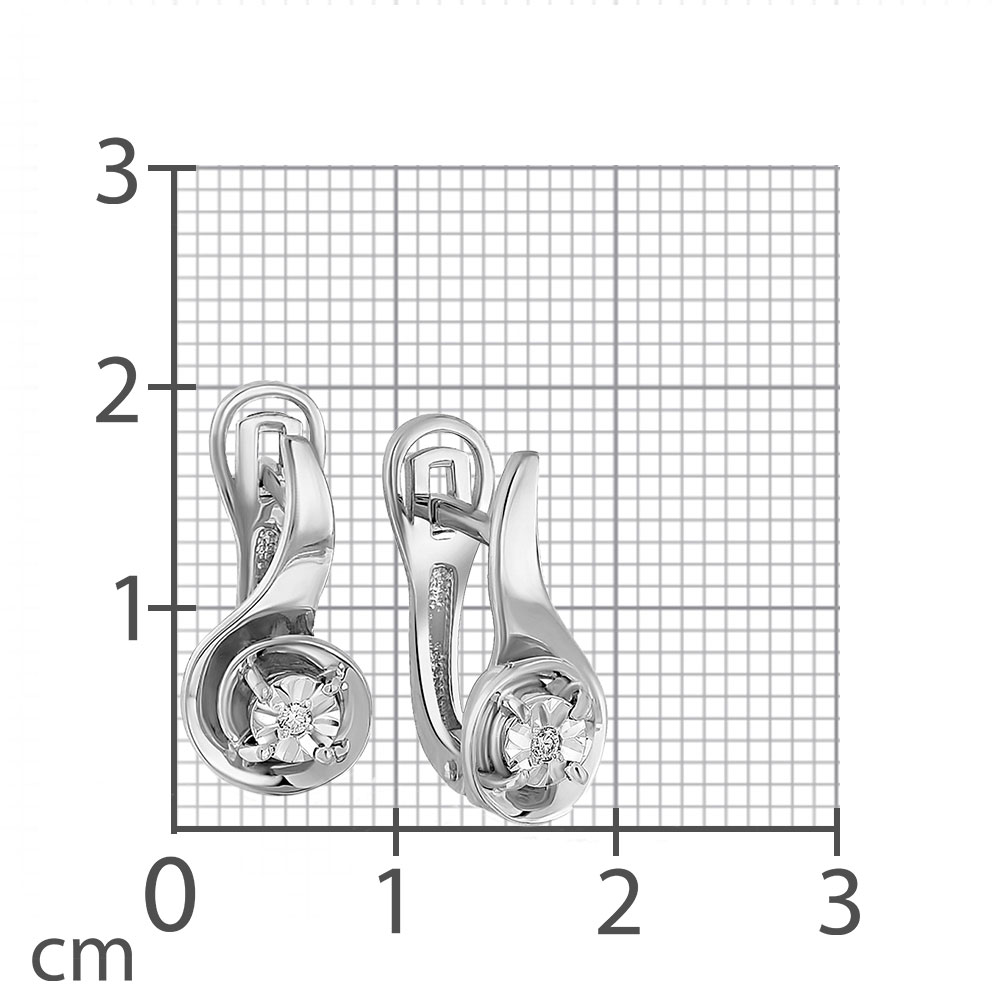 Cercei din aur alb cu pietre Diamant