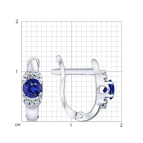 Cercei din argint  cu pietre Cubic Zirconia Incolor, Corindon