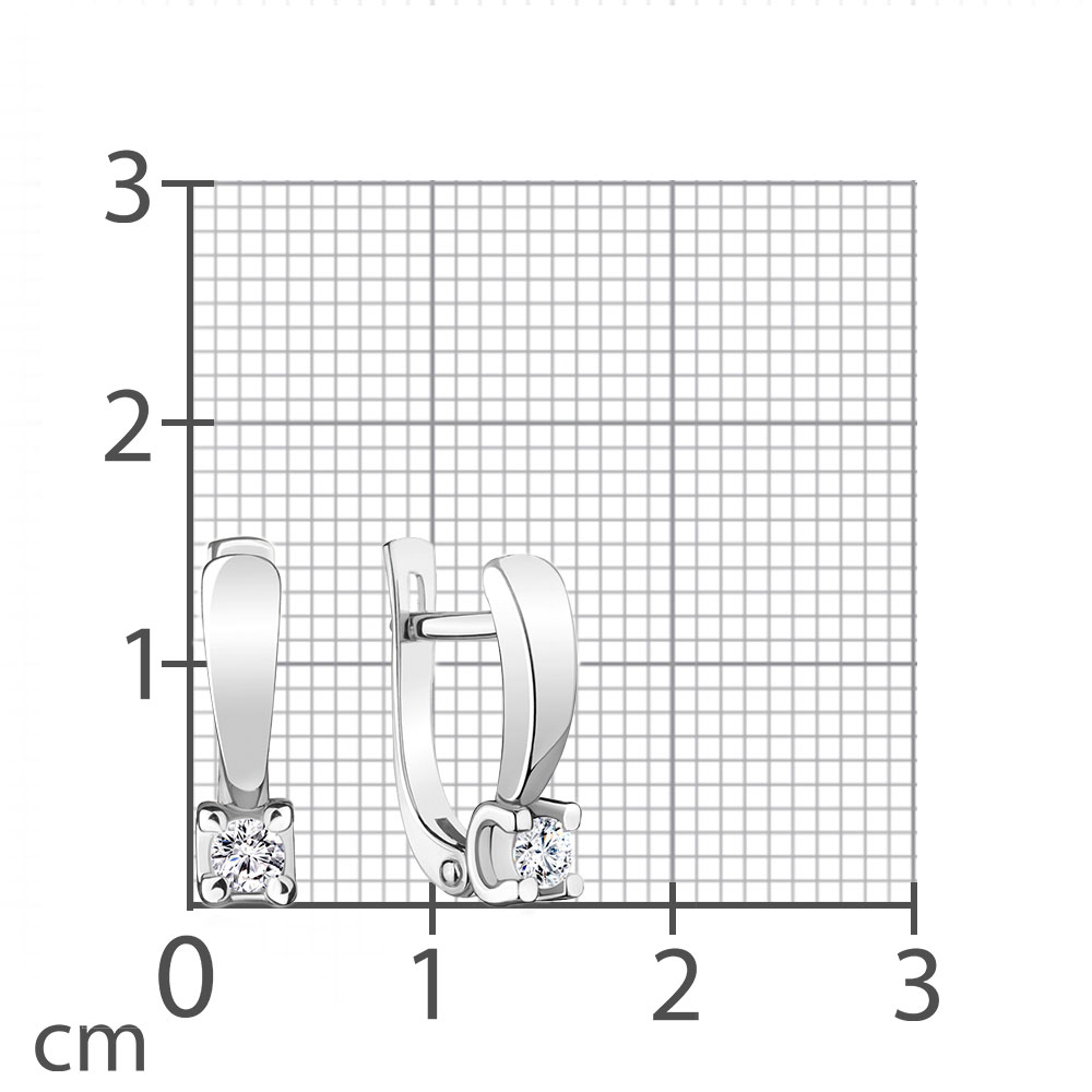 Cercei din aur alb cu pietre Diamant