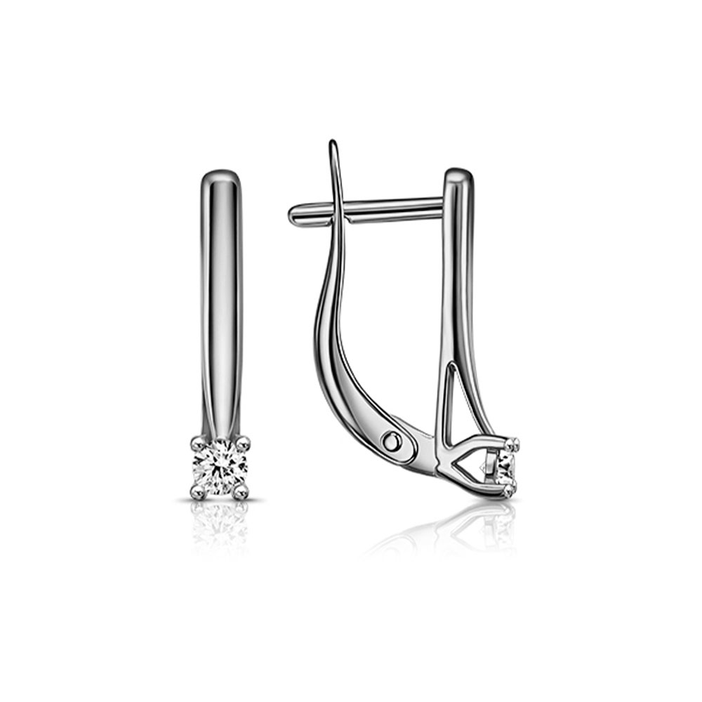 Cercei din argint  cu pietre Cubic Zirconia Incolor