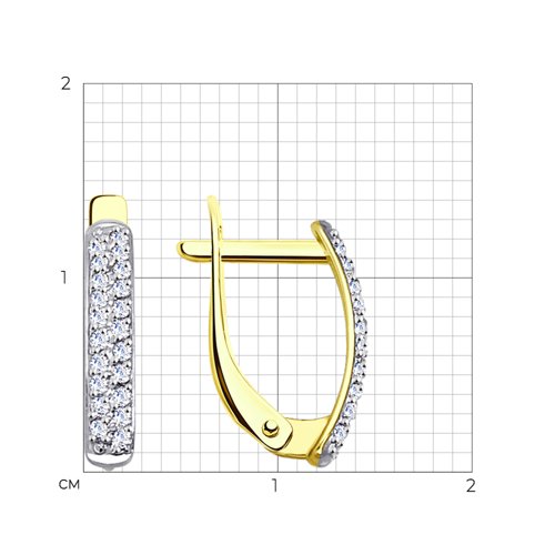 Cercei din aur galben cu pietre Cubic Zirconia Incolor