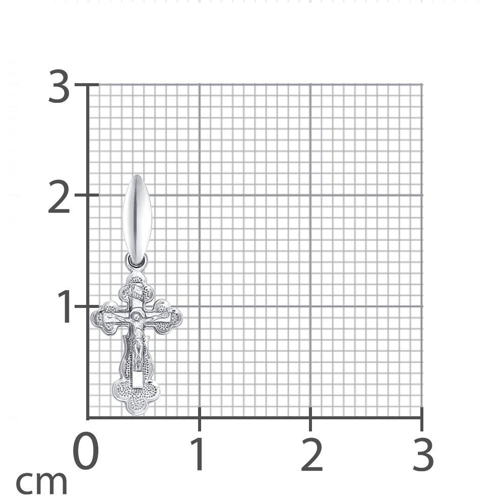 Крестик из серебра без камней