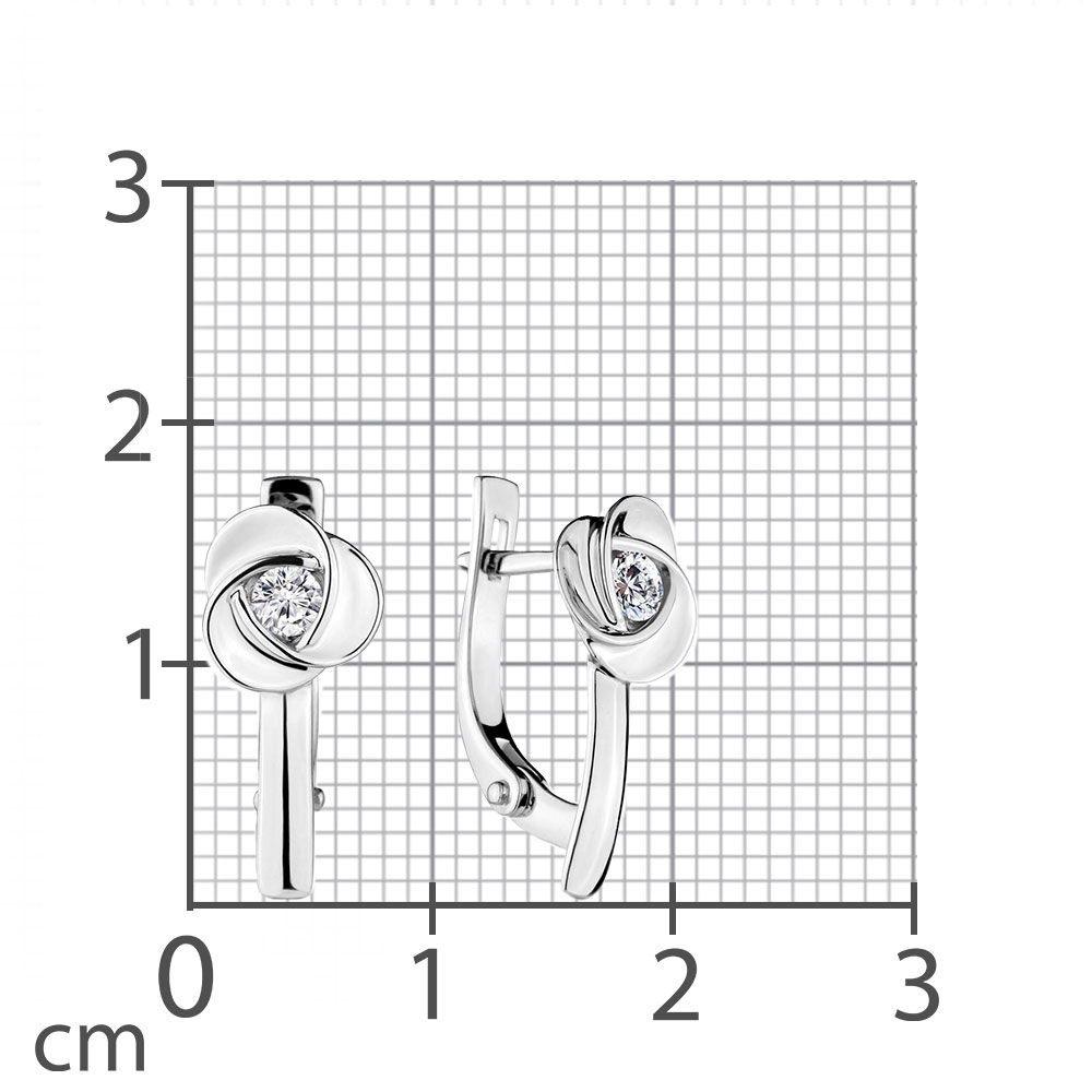 Серьги из белого золота с камнями Бриллиант