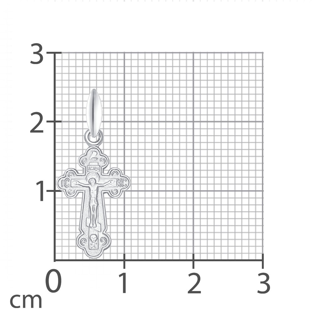 Крестик из серебра без камней