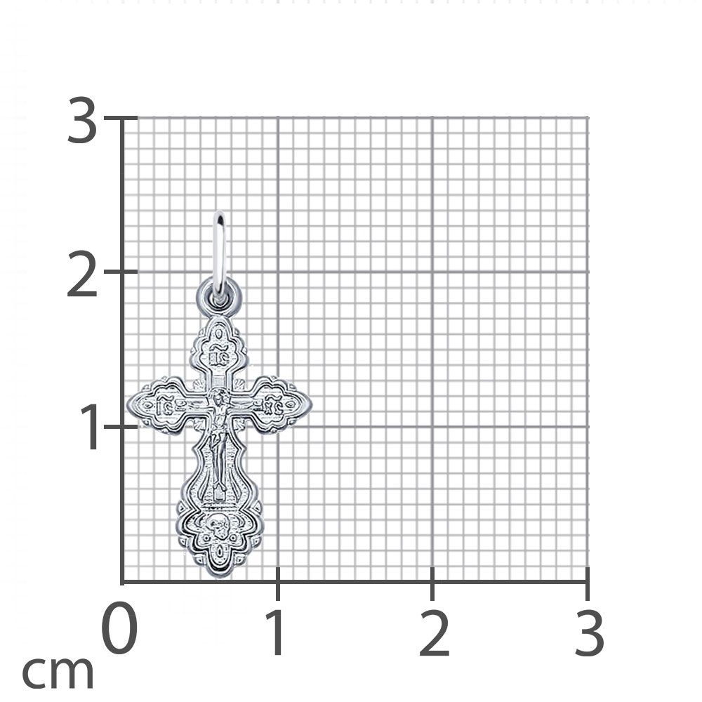 Крестик из серебра без камней