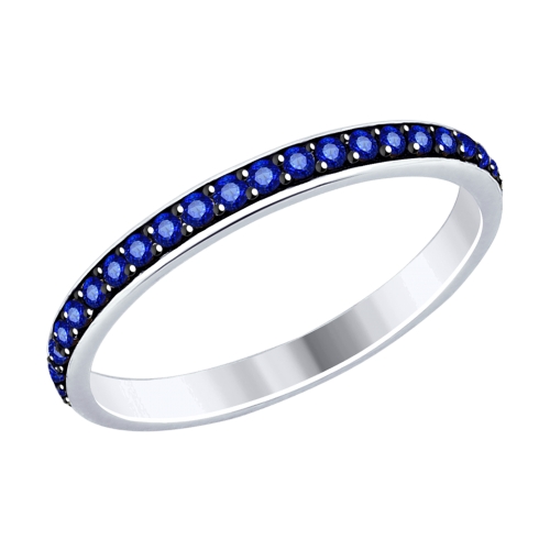 Inel din argint  cu pietre Cubic Zirconia Albastru Safir