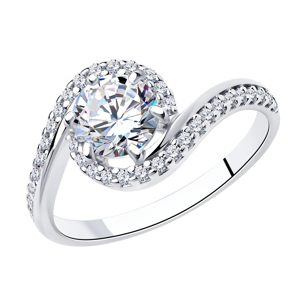 Inel din argint  cu pietre Cubic Zirconia Incolor