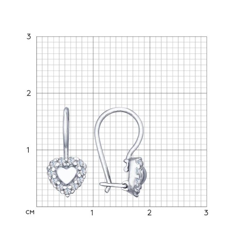 Cercei p-u copii din argint  cu pietre Cubic Zirconia Incolor