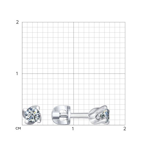 Cercei Pusete din argint  cu pietre Cubic Zirconia Incolor