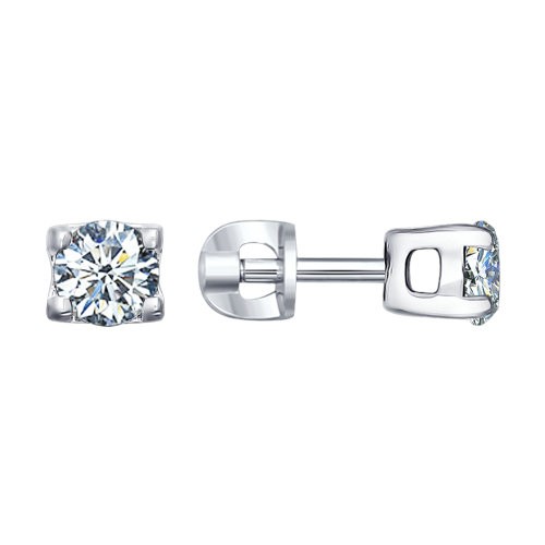 Cercei Pusete din argint  cu pietre Cubic Zirconia Incolor