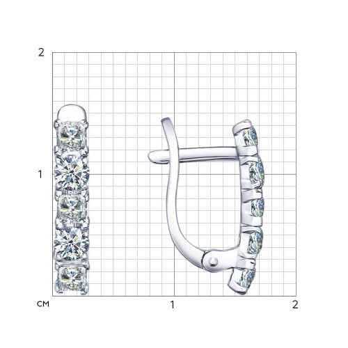 Cercei din argint  cu pietre Cubic Zirconia Incolor