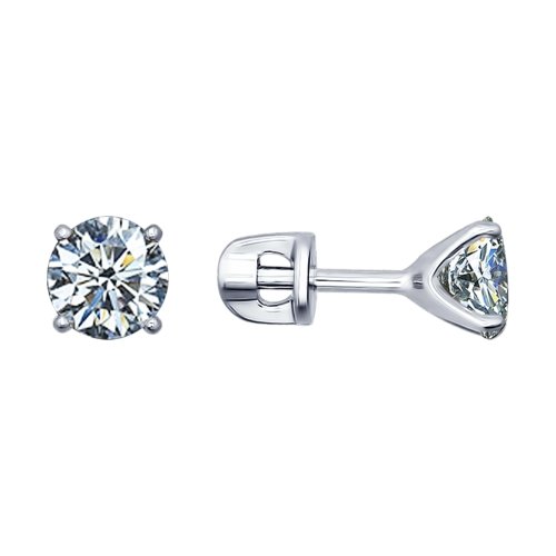 Cercei Pusete din argint  cu pietre Cubic Zirconia Incolor