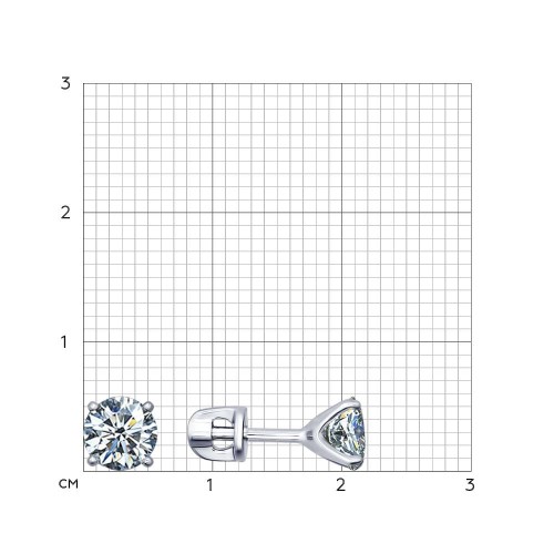 Cercei Pusete din argint  cu pietre Cubic Zirconia Incolor