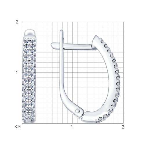 Cercei din argint  cu pietre Cubic Zirconia Incolor