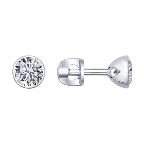 Cercei Pusete din argint  cu pietre Cubic Zirconia Incolor