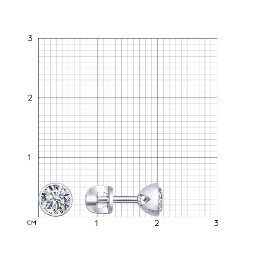 Cercei Pusete din argint  cu pietre Cubic Zirconia Incolor