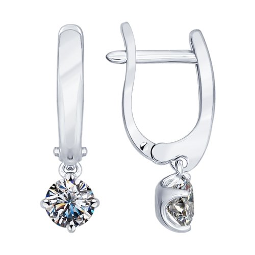 Cercei Suspendați din argint  cu pietre Cubic Zirconia Incolor