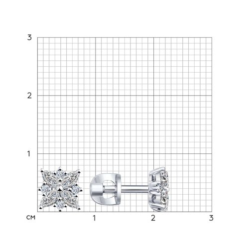 Cercei Pusete din argint  cu pietre Cubic Zirconia Incolor