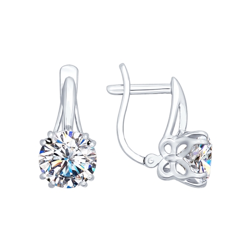 Cercei din argint  cu pietre Cubic Zirconia Incolor