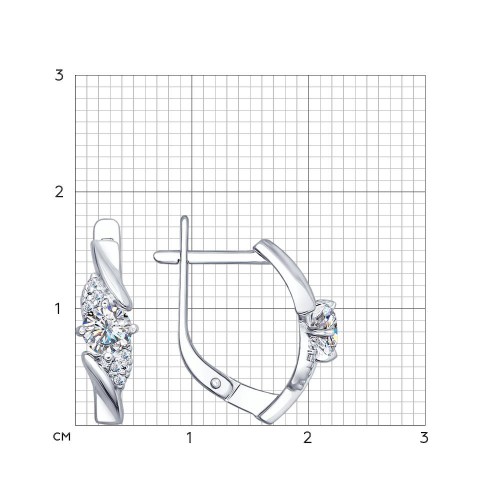 Cercei din argint  cu pietre Cubic Zirconia Incolor