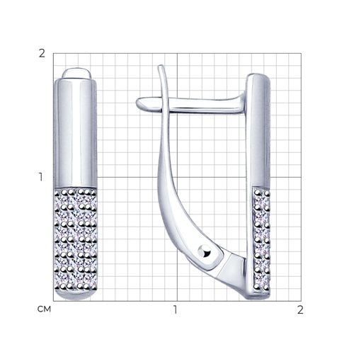 Cercei din argint  cu pietre Cubic Zirconia Incolor