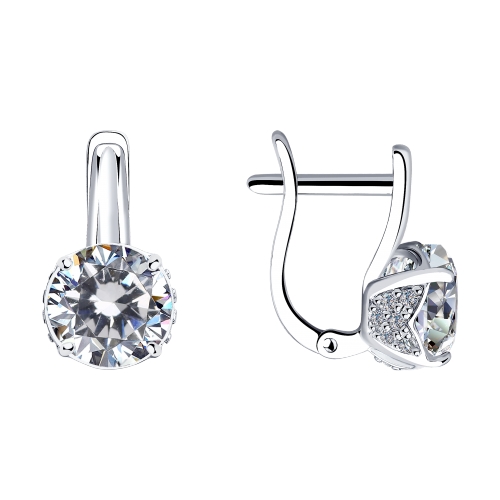 Cercei din argint  cu pietre Cubic Zirconia Incolor