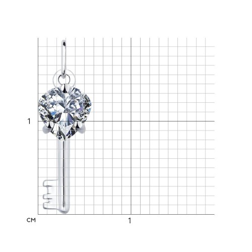 Pandantiv din argint  cu pietre Cubic Zirconia Incolor