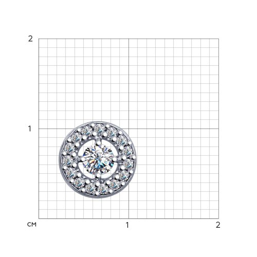 Pandantiv din argint  cu pietre Cubic Zirconia Incolor