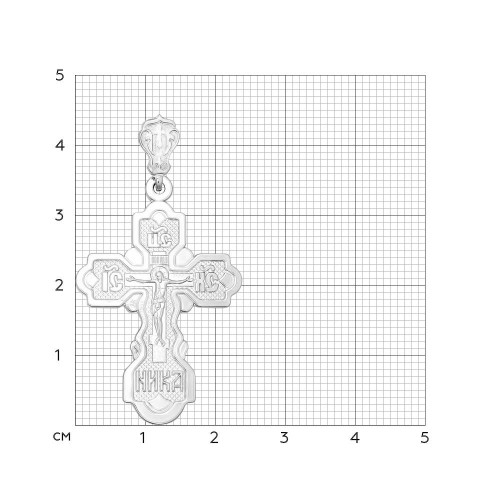 Крестик из серебра без камней