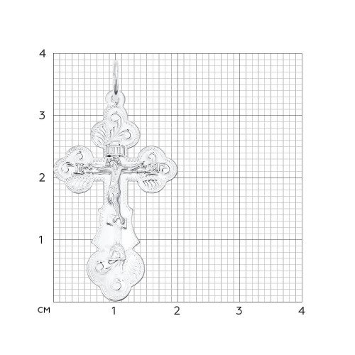 Крестик из серебра без камней
