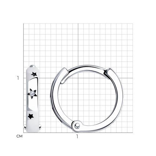 Cercei Creole din argint  cu pietre Cubic Zirconia Incolor