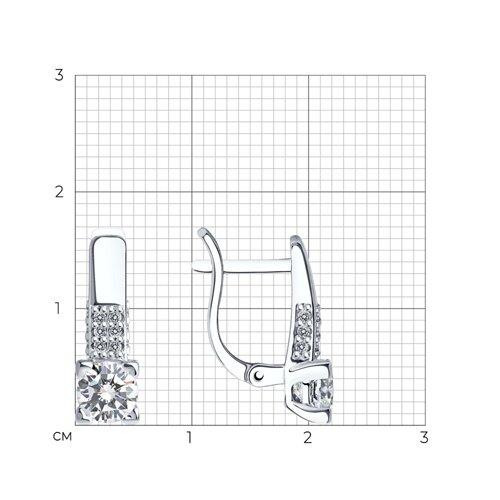 Cercei din argint  cu pietre Cubic Zirconia Incolor