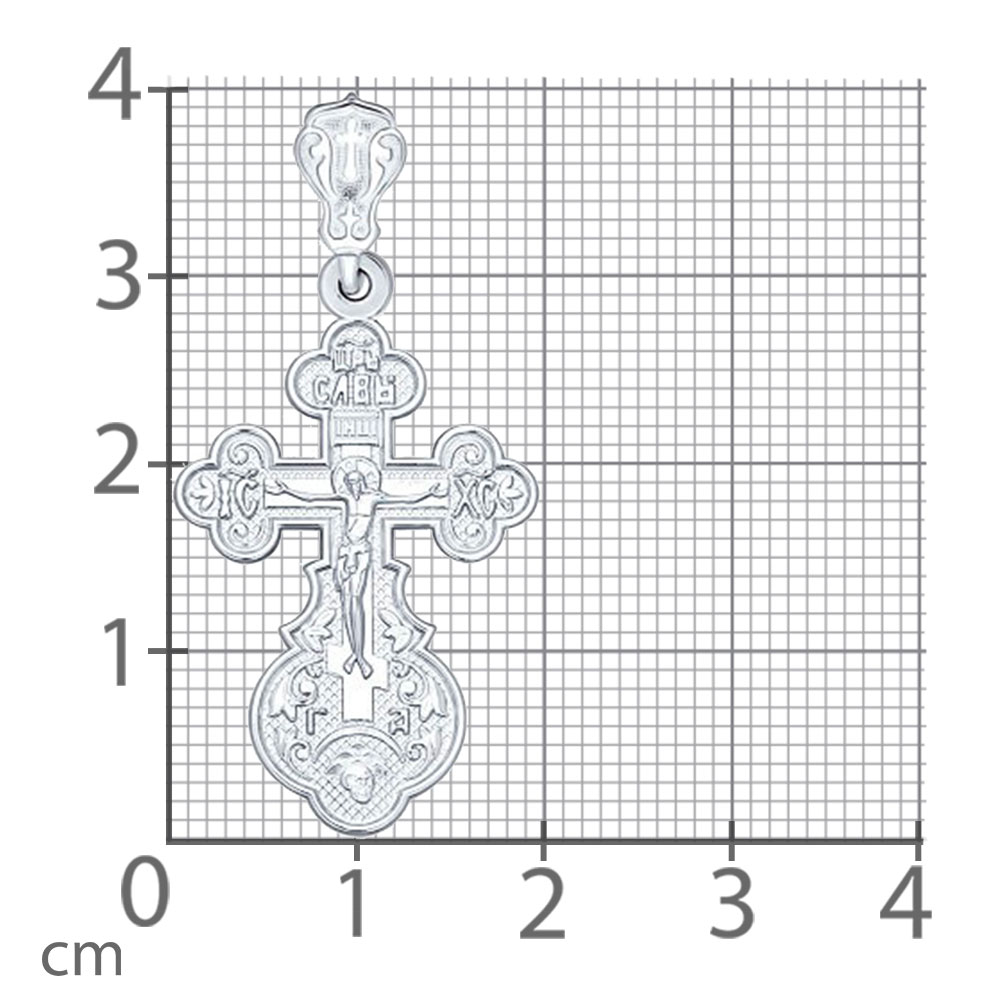Крестик из серебра без камней