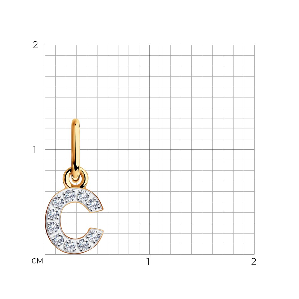 Pandantiv din aur roșu cu pietre Cubic Zirconia Incolor