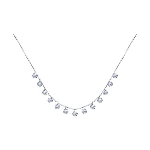 Colier din argint  cu pietre Cubic Zirconia Incolor