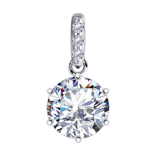 Pandantiv din argint  cu pietre Cubic Zirconia Incolor