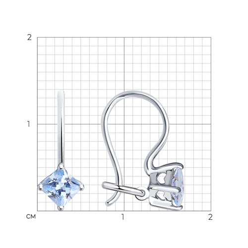 Cercei p-u copii din argint  cu pietre Cubic Zirconia Albastru