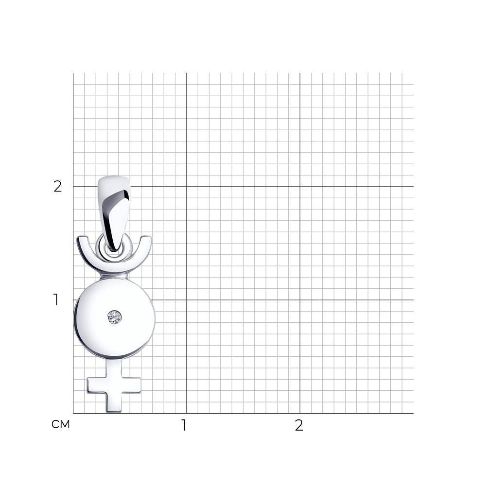 Pandantiv din argint  cu pietre Cubic Zirconia Incolor